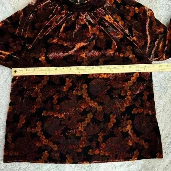 RHODE Long Sleeve Velvet Blouse Size XS Autumn Floral Print NWT Harlow Top - Picture 8 of 11